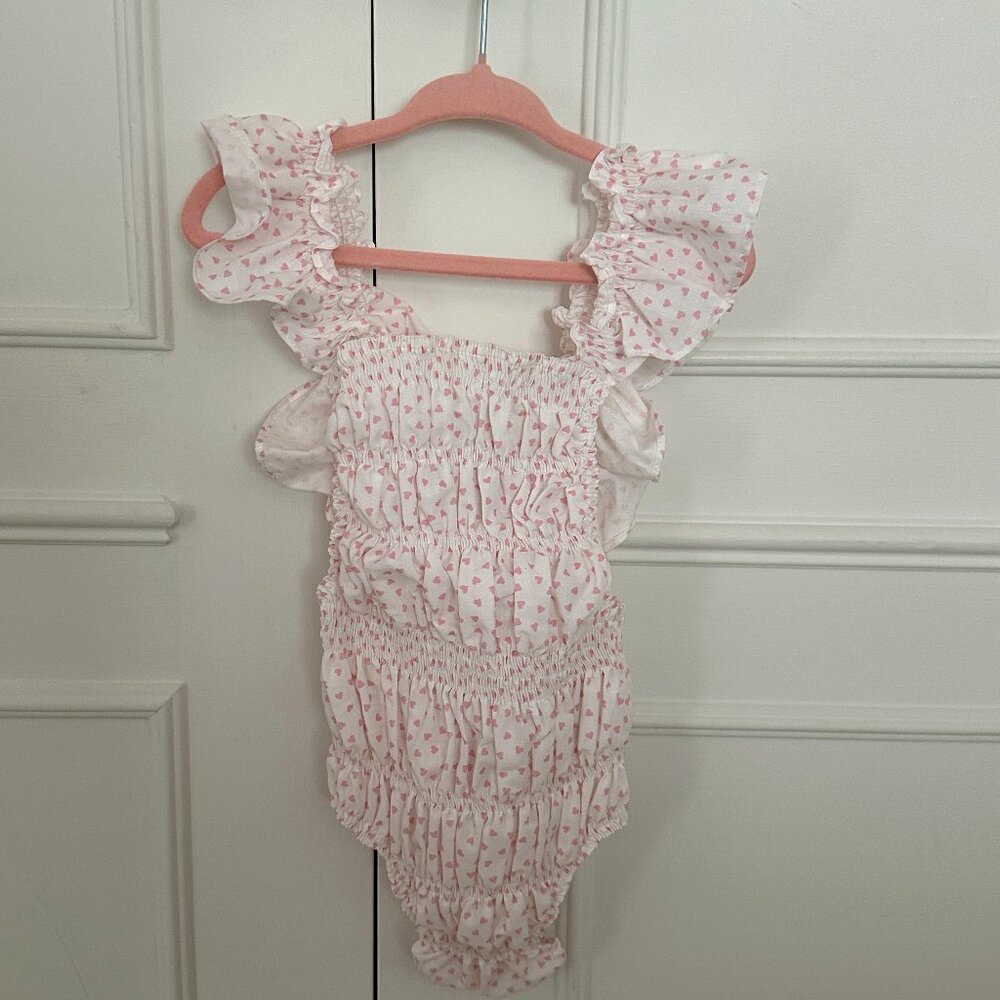 Sal & Pimenta Happy Hearts Frilled Swimsuit 2-3T NWT